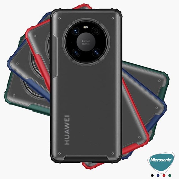 Microsonic Huawei Mate 40 Pro Kılıf Frosted Frame Kırmızı 5