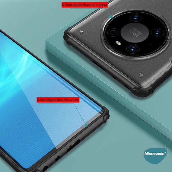 Microsonic Huawei Mate 40 Pro Kılıf Frosted Frame Yeşil 6