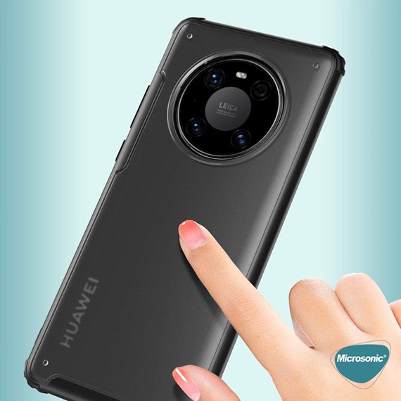 Microsonic Huawei Mate 40 Pro Kılıf Frosted Frame Kırmızı 7