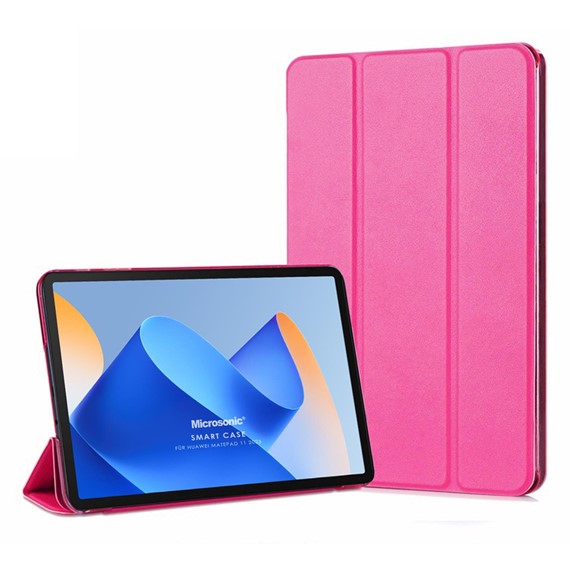 Microsonic Huawei MatePad 11 5 Kılıf Slim Translucent Back Smart Cover Pembe 1