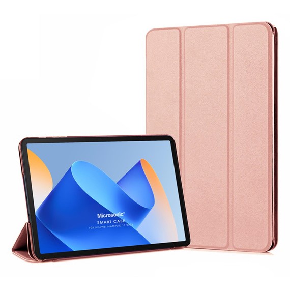 Microsonic Huawei MatePad 11 2023 Kılıf Slim Translucent Back Smart Cover Rose Gold 1