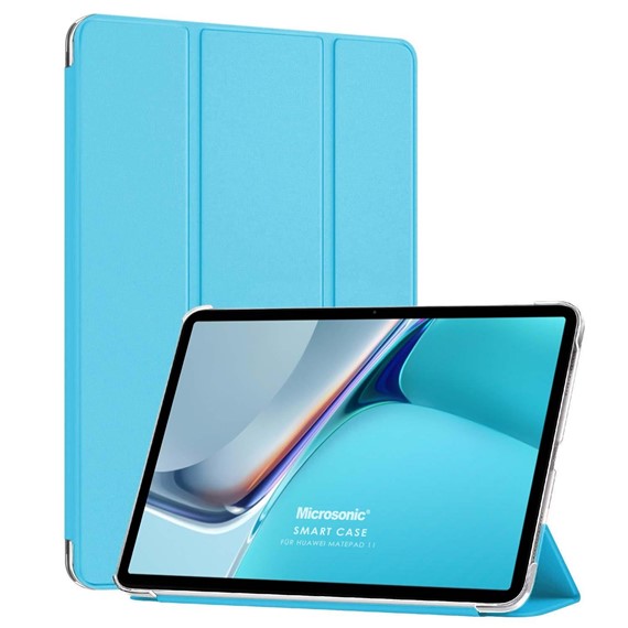 Microsonic Huawei MatePad 11 Kılıf Slim Translucent Back Smart Cover Mavi 1