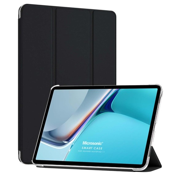 Microsonic Huawei MatePad 11 Kılıf Slim Translucent Back Smart Cover Siyah 1