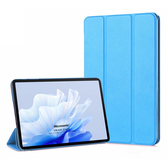 Microsonic Honor Pad X9 Kılıf Slim Translucent Back Smart Cover Mavi 1