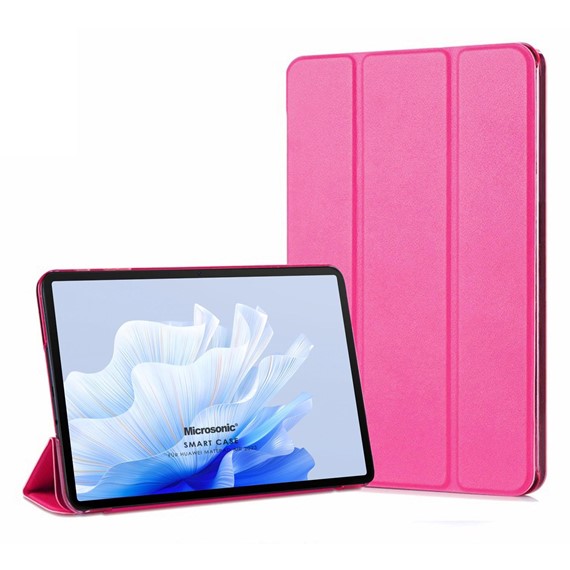 Microsonic Honor Pad X9 Kılıf Slim Translucent Back Smart Cover Pembe 1