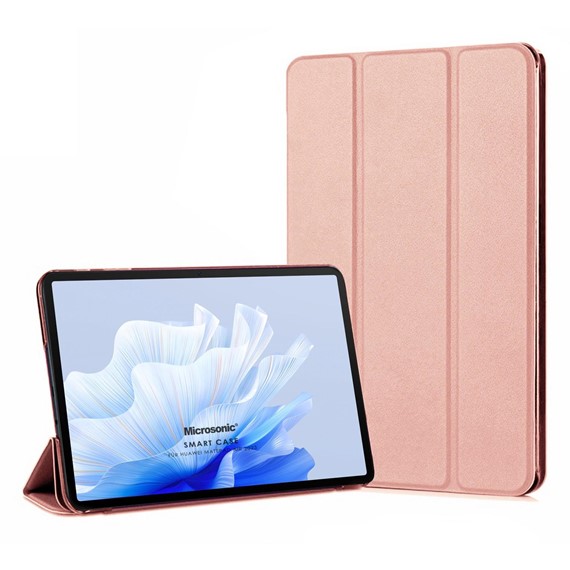 Microsonic Huawei MatePad Air Kılıf Slim Translucent Back Smart Cover Rose Gold 1