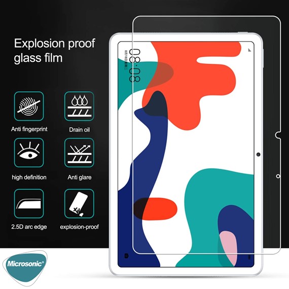 Microsonic Huawei MatePad 10 4 Tempered Glass Cam Ekran Koruyucu 4