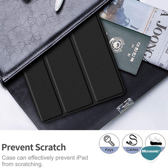Microsonic Huawei MatePad T10 Kılıf Slim Translucent Back Smart Cover Gümüş 5