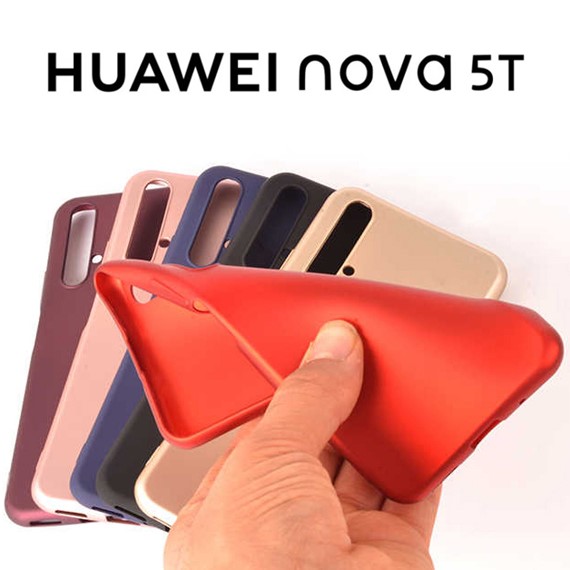 Microsonic Matte Silicone Huawei Nova 5T Kılıf Lacivert 3