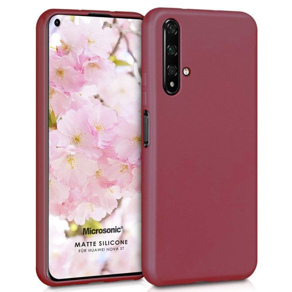 Microsonic Matte Silicone Huawei Nova 5T Kılıf Mor 1