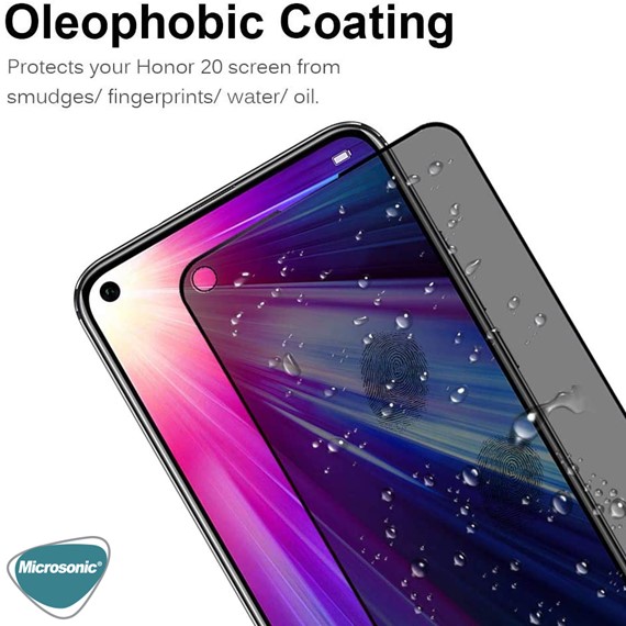 Microsonic Huawei Nova 5T Privacy 5D Gizlilik Filtreli Cam Ekran Koruyucu Siyah 4