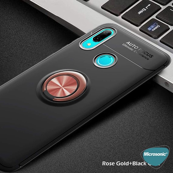 Microsonic Huawei P Smart 2019 Kılıf Kickstand Ring Holder Lacivert 4