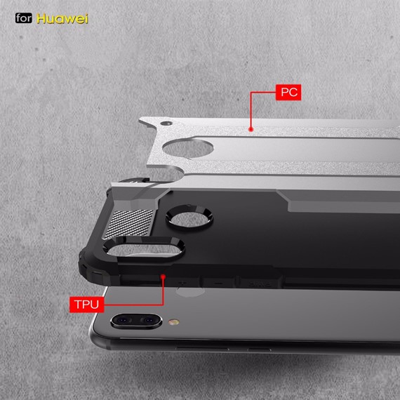 Microsonic Huawei P Smart 2019 Kılıf Rugged Armor Kırmızı 3