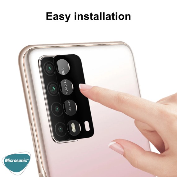 Microsonic Huawei P Smart 2021 Kamera Lens Koruma Camı V2 Siyah 2