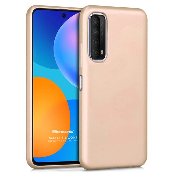 Microsonic Matte Silicone Huawei P Smart 2021 Kılıf Gold 1