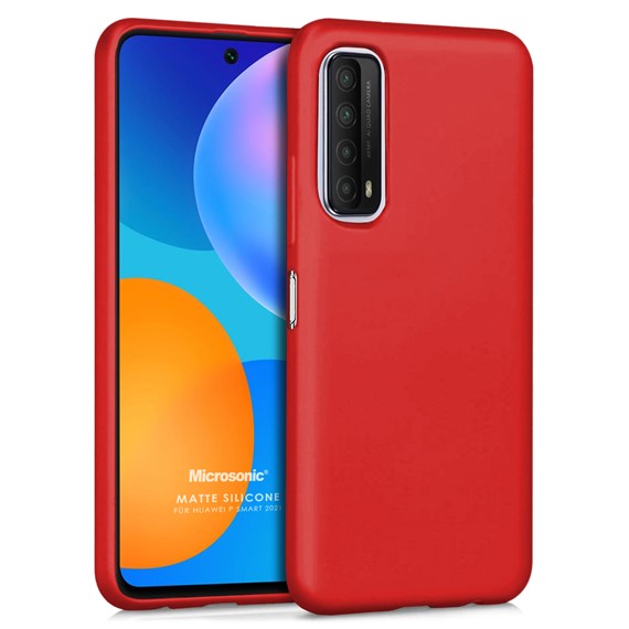 Microsonic Matte Silicone Huawei P Smart 2021 Kılıf Kırmızı 1