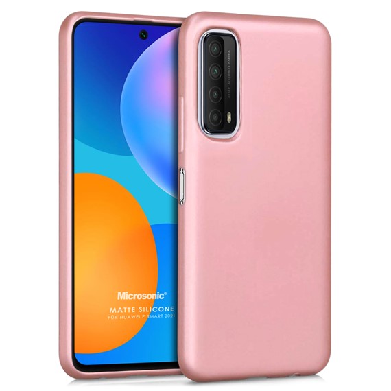 Microsonic Matte Silicone Huawei P Smart 2021 Kılıf Rose Gold 1