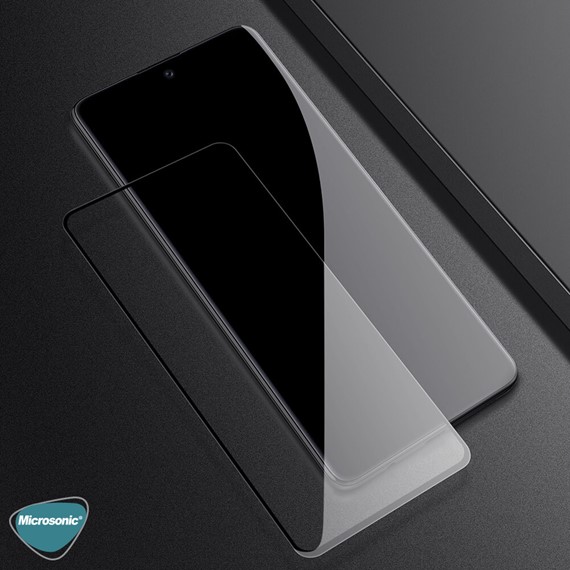 Microsonic Huawei P Smart 2021 Tam Kaplayan Temperli Cam Ekran Koruyucu Siyah 5