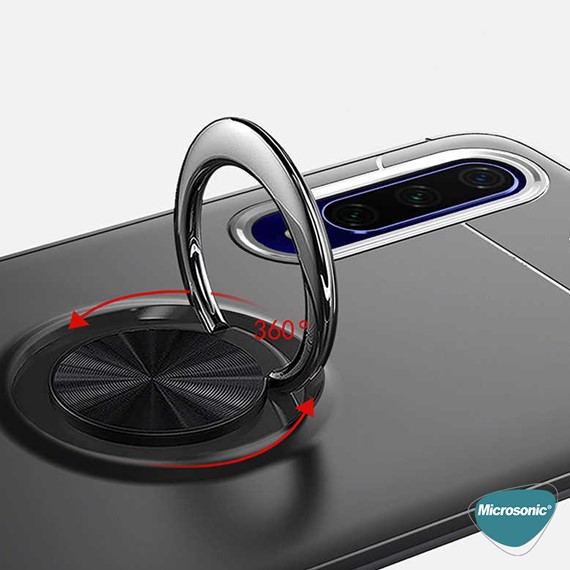 Microsonic Huawei Y9S Kılıf Kickstand Ring Holder Siyah Rose 5