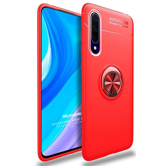 Microsonic Huawei Y9S Kılıf Kickstand Ring Holder Kırmızı 1