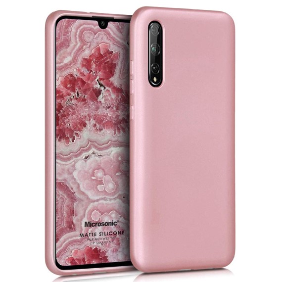 Microsonic Matte Silicone Huawei P Smart S Kılıf Rose Gold 1