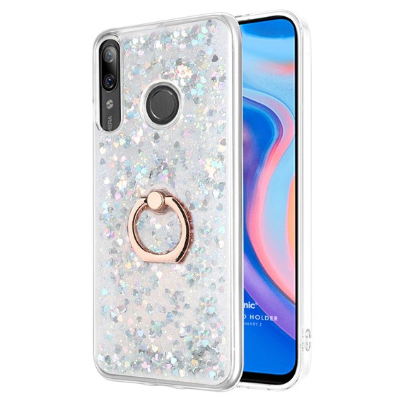 Microsonic Huawei P smart Z Kılıf Glitter Liquid Holder Gümüş 1