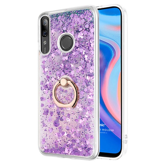 Microsonic Huawei P smart Z Kılıf Glitter Liquid Holder Mor 1