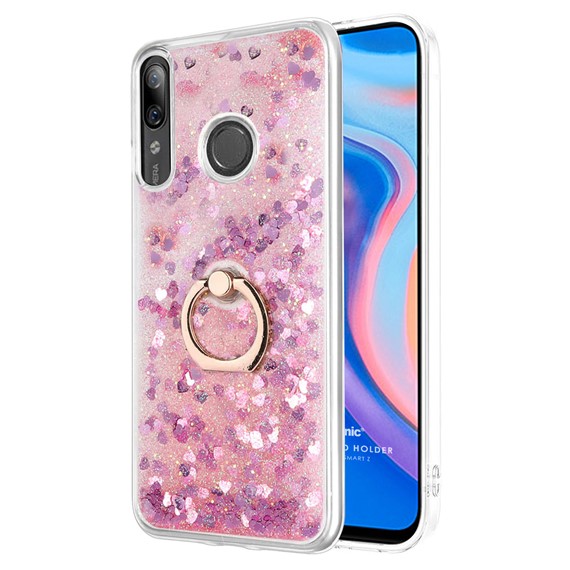 Microsonic Huawei P smart Z Kılıf Glitter Liquid Holder Pembe 1