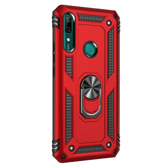 Microsonic Huawei P Smart Z Kılıf Military Ring Holder Kırmızı 2