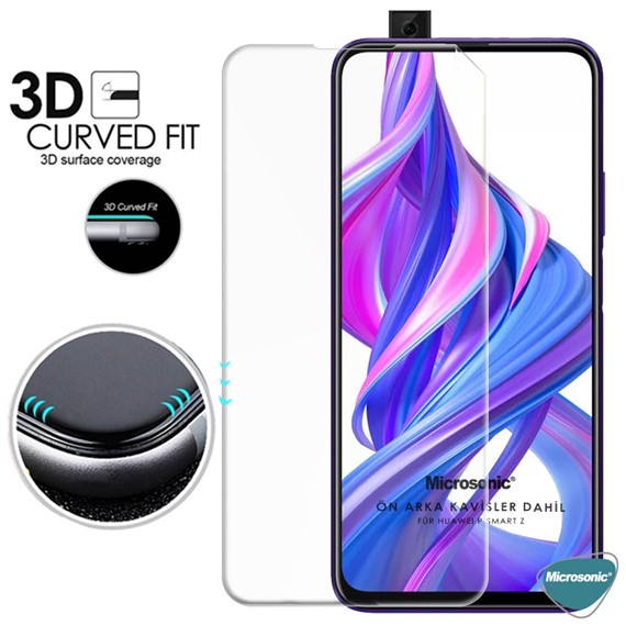 Microsonic Huawei P Smart Z Ön Arka Kavisler Dahil Tam Ekran Kaplayıcı Film 3