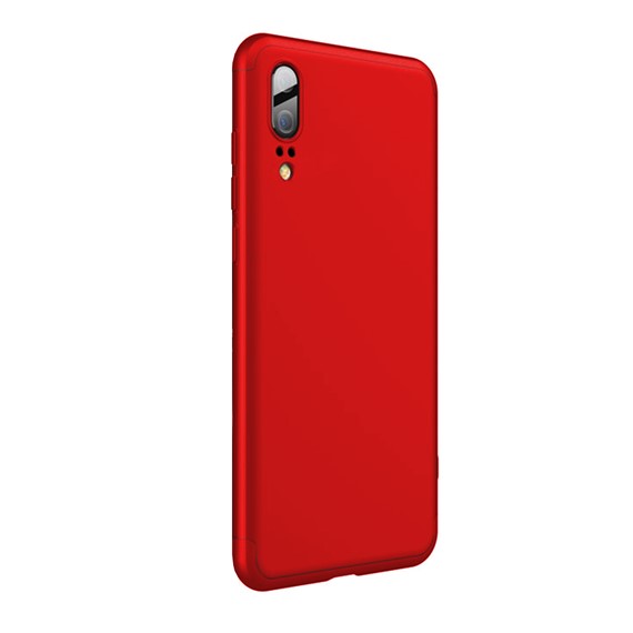 Microsonic Huawei P20 Kılıf Double Dip 360 Protective Kırmızı 2