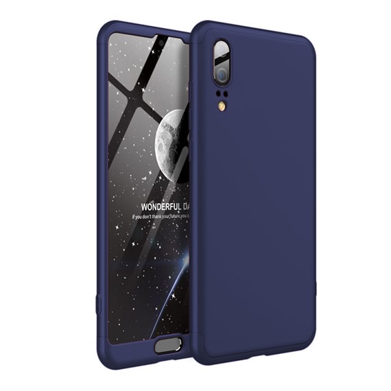 Microsonic Huawei P20 Kılıf Double Dip 360 Protective Lacivert 1