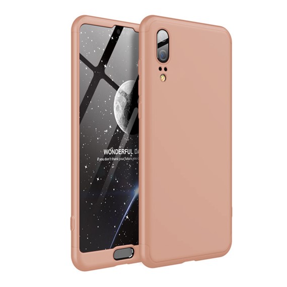 Microsonic Huawei P20 Kılıf Double Dip 360 Protective Rose Gold 1