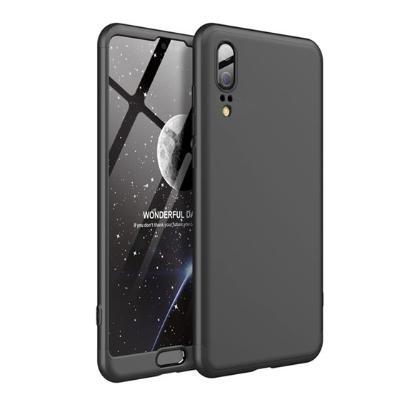 Microsonic Huawei P20 Kılıf Double Dip 360 Protective Siyah 1