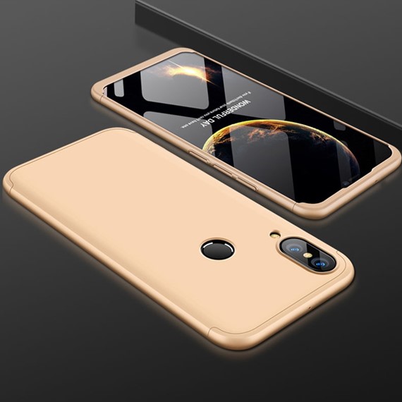 Microsonic Huawei P20 Lite Kılıf Double Dip 360 Protective Gold 3