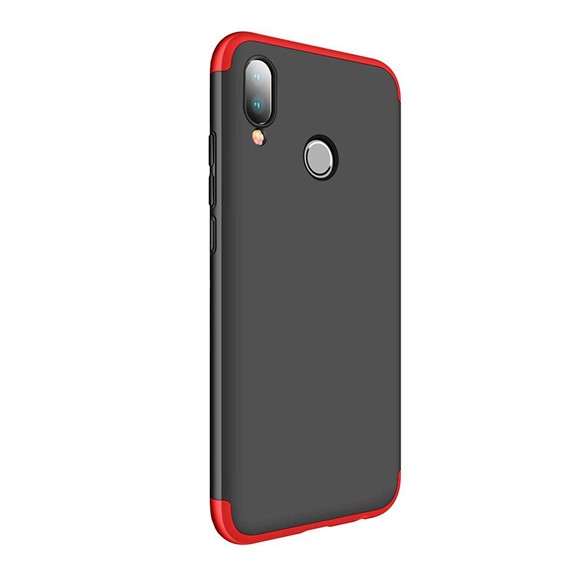 Microsonic Huawei P20 Lite Kılıf Double Dip 360 Protective Siyah Kırmızı 2