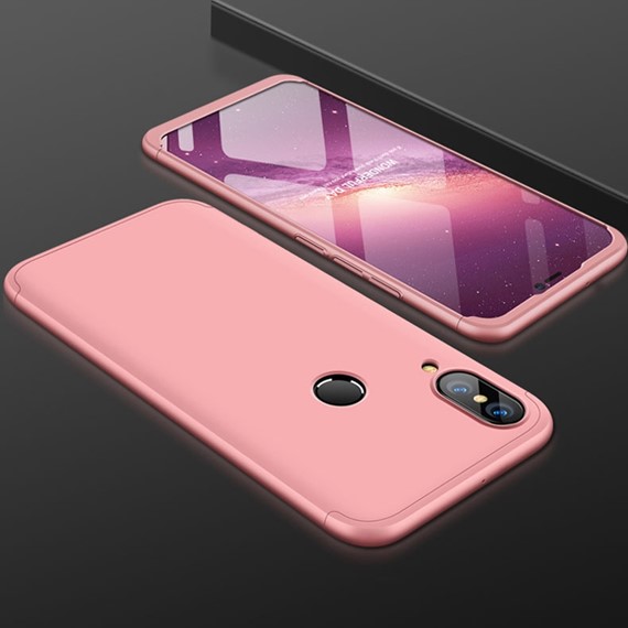 Microsonic Huawei P20 Lite Kılıf Double Dip 360 Protective Rose Gold 3