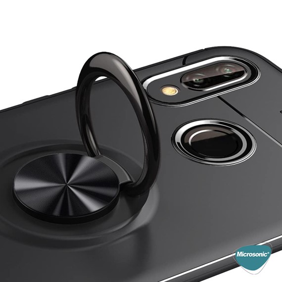 Microsonic Huawei P20 Lite Kılıf Kickstand Ring Holder Lacivert 5