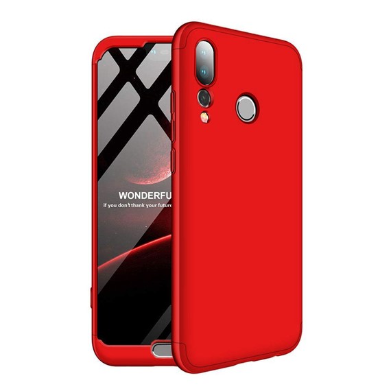 Microsonic Huawei P20 Pro Kılıf Double Dip 360 Protective Kırmızı 1