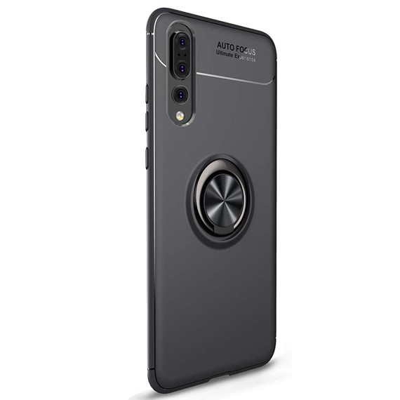 Microsonic Huawei P20 Pro Kılıf Kickstand Ring Holder Siyah 2