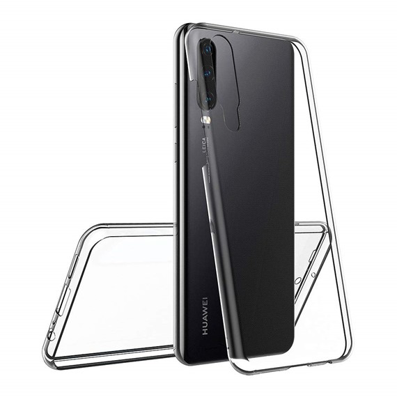 Microsonic Huawei P30 Kılıf 6 tarafı tam full koruma 360 Clear Soft Şeffaf 3