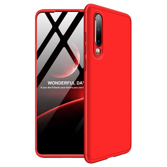 Microsonic Huawei P30 Kılıf Double Dip 360 Protective Kırmızı 1