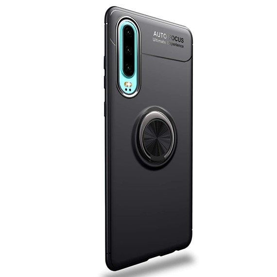 Microsonic Huawei P30 Kılıf Kickstand Ring Holder Siyah 2