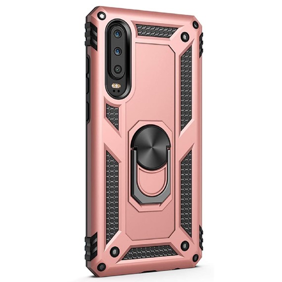 Microsonic Huawei P30 Kılıf Military Ring Holder Rose Gold 2