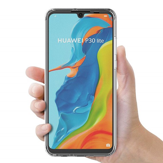 Microsonic Huawei P30 Lite Kılıf 6 tarafı tam full koruma 360 Clear Soft Şeffaf 4