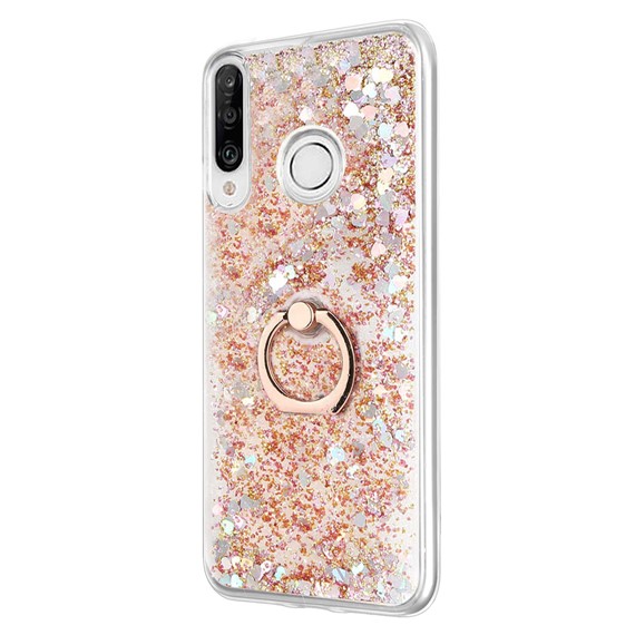 Microsonic Huawei P30 Lite Kılıf Glitter Liquid Holder Gold 2