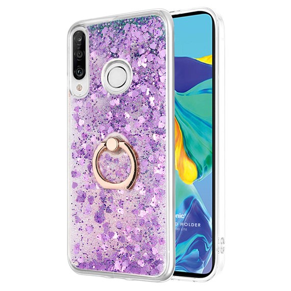 Microsonic Huawei P30 Lite Kılıf Glitter Liquid Holder Mor 1