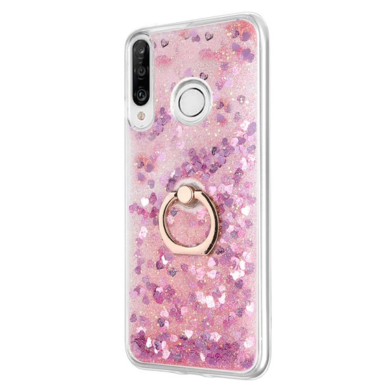 Microsonic Huawei P30 Lite Kılıf Glitter Liquid Holder Pembe 2