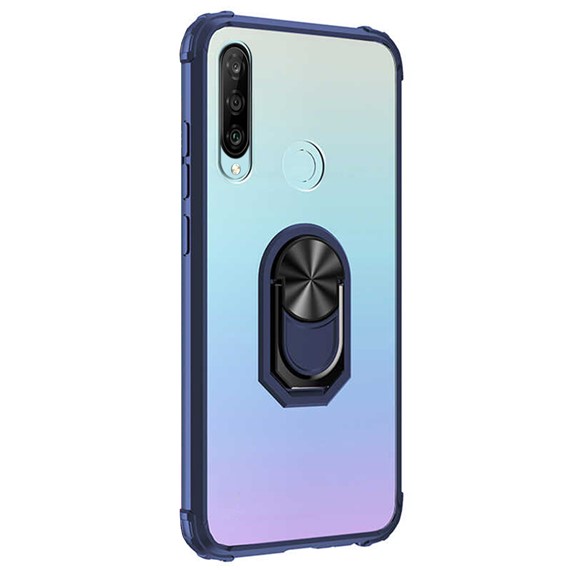 Microsonic Huawei P30 Lite Kılıf Grande Clear Ring Holder Lacivert 2