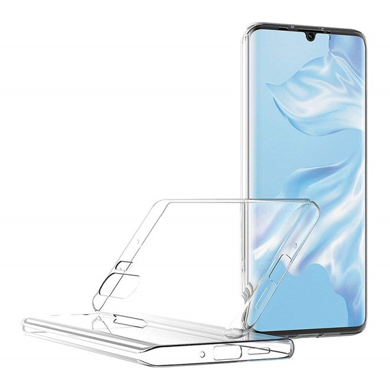 Microsonic Huawei P30 Pro Kılıf 6 tarafı tam full koruma 360 Clear Soft Şeffaf 2